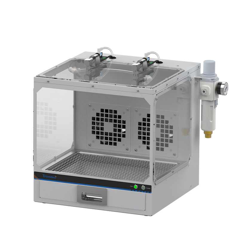 Double nozzle type ion dusting box