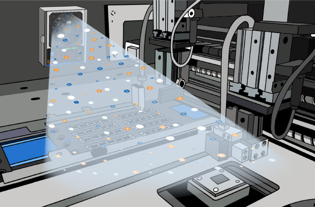 Static elimination inside the device