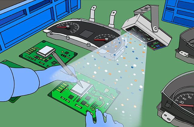 The instrument panel is assembled with static elimination
